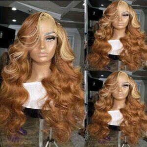 Auburn Blonde 13x4 Lace Front Wig – Heat-Resistant, Loose Curls, Glueless